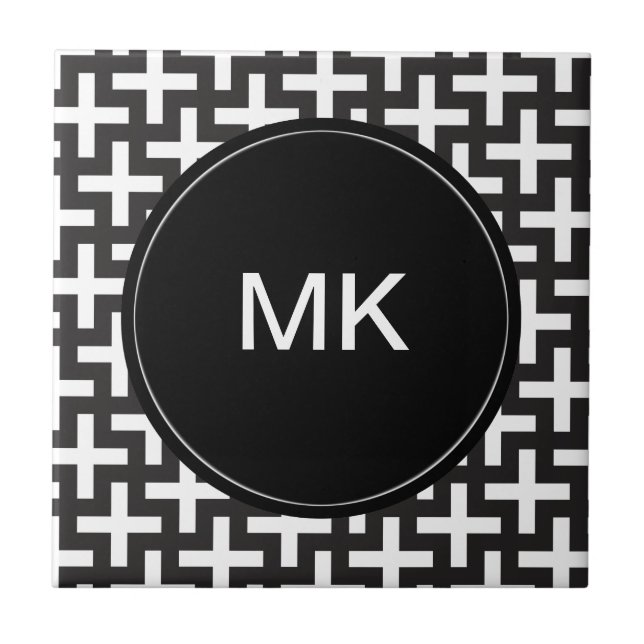 Azulejo Geométrica en blanco y negro (Frente)