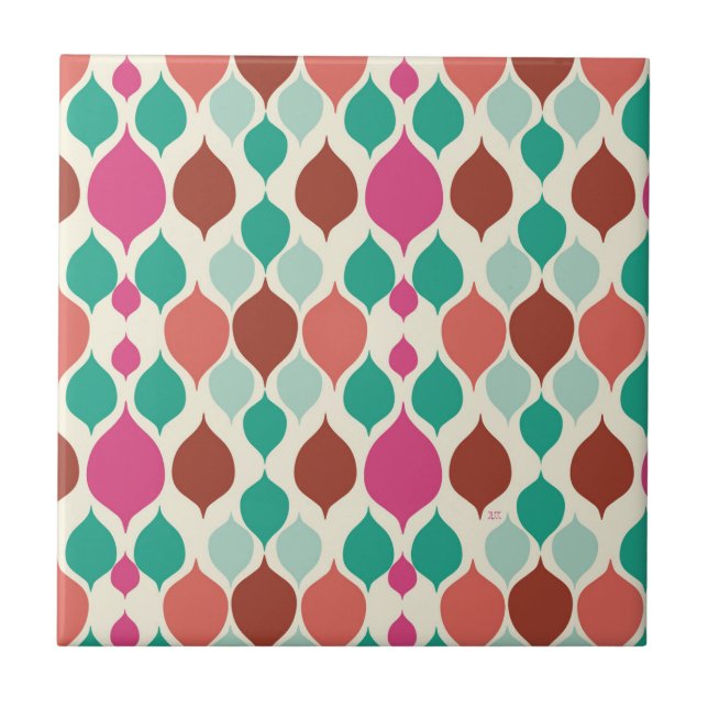 Azulejo Geométrica moderna de color de mediados del siglo  (Frente)