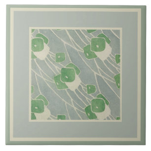 Azulejo Geométrica verde 1915 Hannah Borger Overbeck