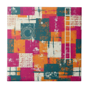 Azulejo Geométrico abstracto en negrita - Textura de pince