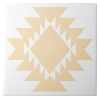 Azulejo Geométrico Blanco y Beige de Nativo Americano del