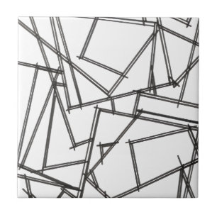 Azulejo Geométrico Blanco Y Negro