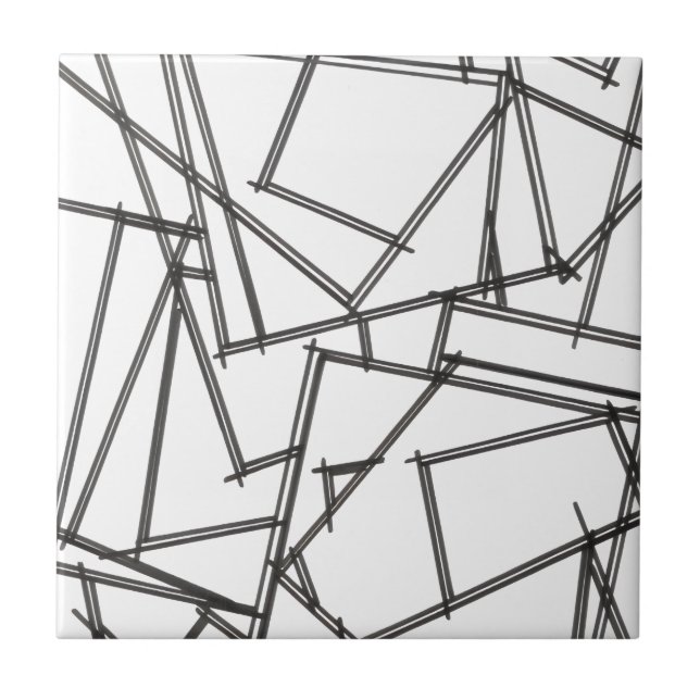 Azulejo Geométrico Blanco Y Negro (Frente)