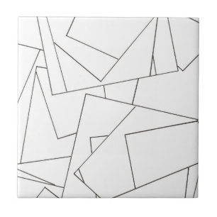 Azulejo Geométrico Blanco Y Negro