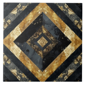 Azulejo Geométrico de mármol de oro negro de lujo