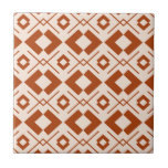 Azulejo Geométrico escandinavo beige y naranja quemado<br><div class="desc">Patrón geométrico beige y naranja quemado</div>