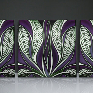 Azulejo Geométrico floral clásico inspirado en el Art Nouv