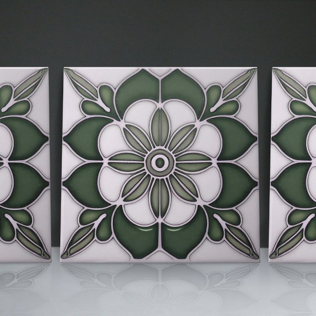 Azulejo Geométrico floral clásico inspirado en el Art Nouv (Subido por el creador)