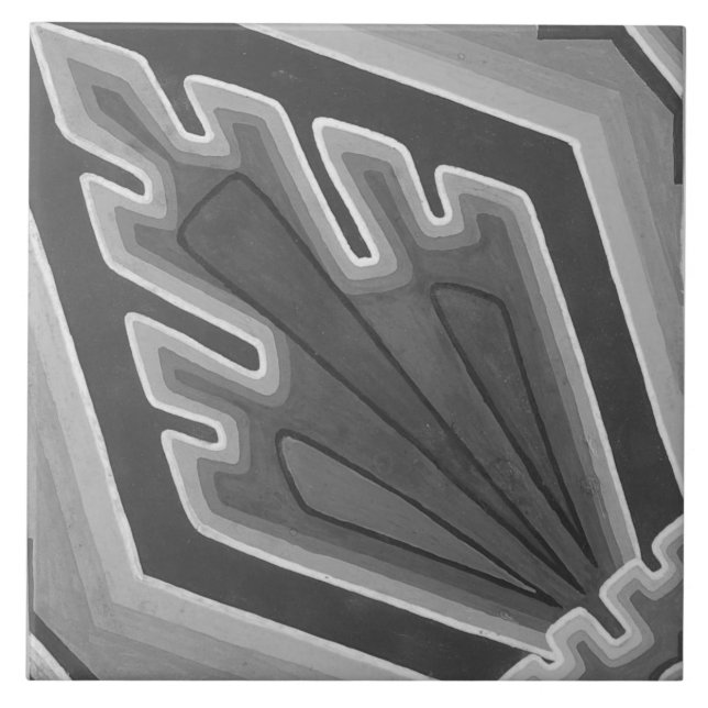 Azulejo Geométrico Gris Encaústico Vintage Repro (Frente)