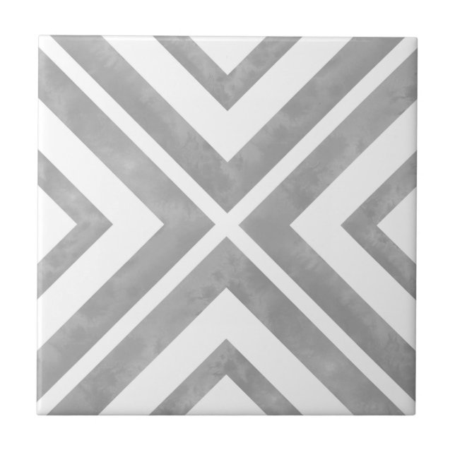 Azulejo Geométrico gris y blanco (Frente)
