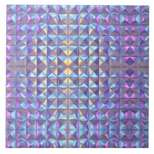 Azulejo Geométrico irista dorado, azul y púrpura 2