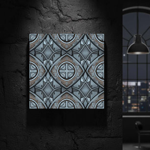 Azulejo Geométrico Metálico Níquel Cepillado #20 I