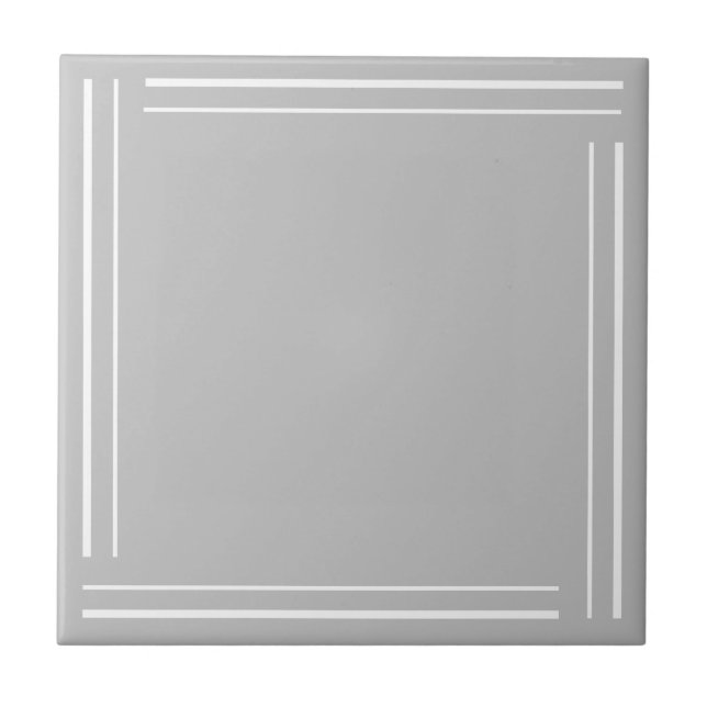 Azulejo Geométrico Minimalista Gris Blanco de Moda (Frente)