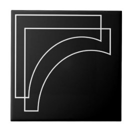 Azulejo Geométrico Moderno Blanco y Negro