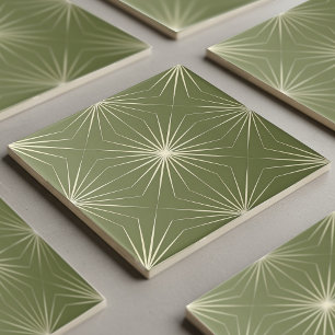 Azulejo Geométrico Moderno de 2 Colores #25 Verde 