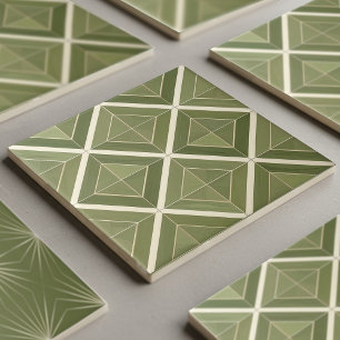 Azulejo Geométrico Moderno de 2 Colores #26 Verde 