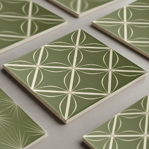 Azulejo Geométrico Moderno de 2 Colores #27 Verde 