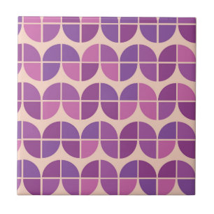 Azulejo Geométrico moderno de mediados de siglo Rosa Púrpu