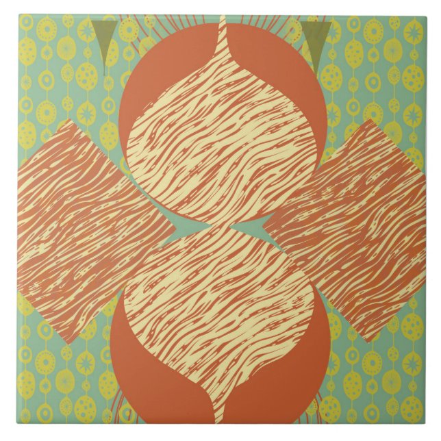 Azulejo Geométrico moderno de Mid Century (Frente)