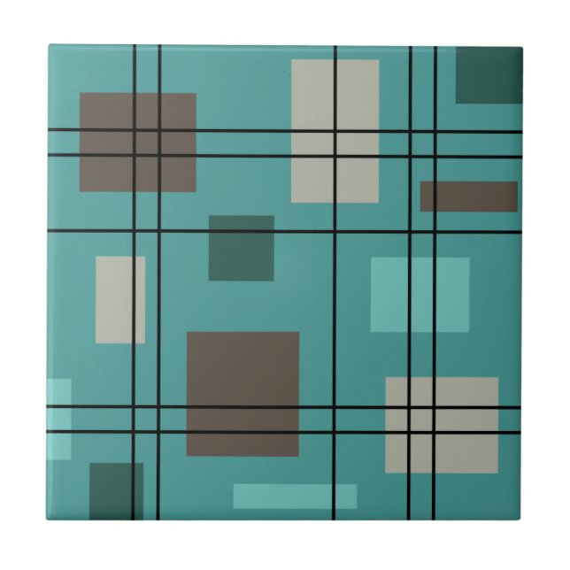 Azulejo Geométrico Moderno del Siglo Medio 8 (Frente)