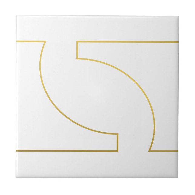 Azulejo Geométrico Moderno Dorado Falso Minimalista (Frente)