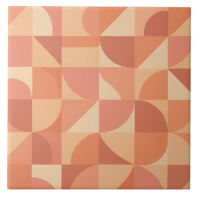 Azulejo Geométrico Moderno | Formas Abstractas Hogar Retro (Frente)