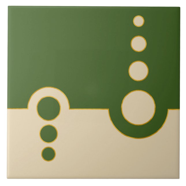 Azulejo Geométrico, patrón abstracto, moderno, círculos (Frente)