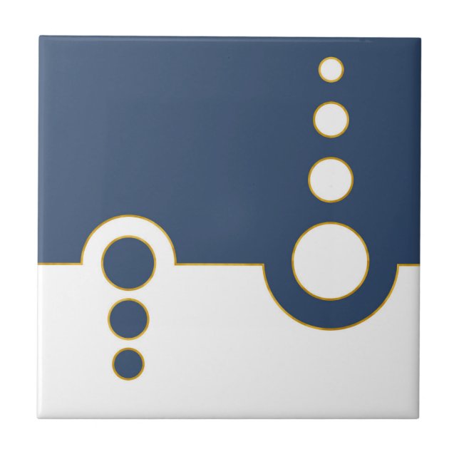 Azulejo Geométrico, patrón abstracto, moderno, círculos (Frente)