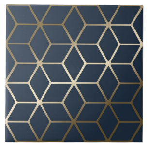 Azulejo - Geométrico Plata y Azul/ Gris
