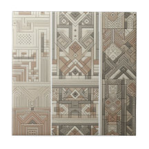 Geométrico Vintage Chic Avena Negro Suave