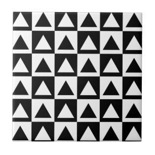 Azulejo Geometrics retro negro y blanco