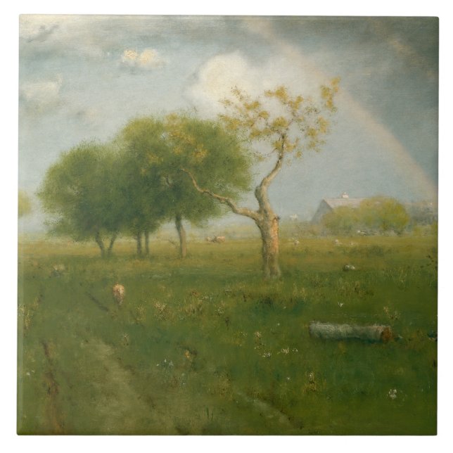 Azulejo George Inness - Después de una ducha de verano (Frente)