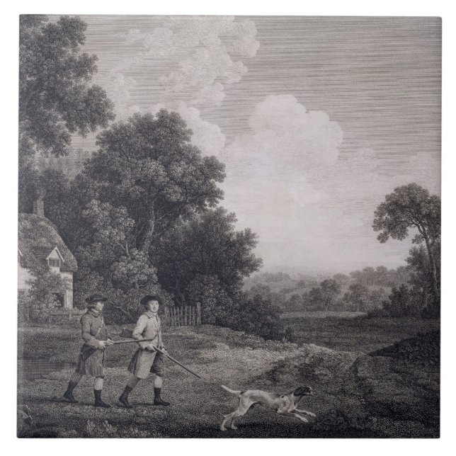 Azulejo George Stubbs el | que tira, placa 2, grabada (Frente)