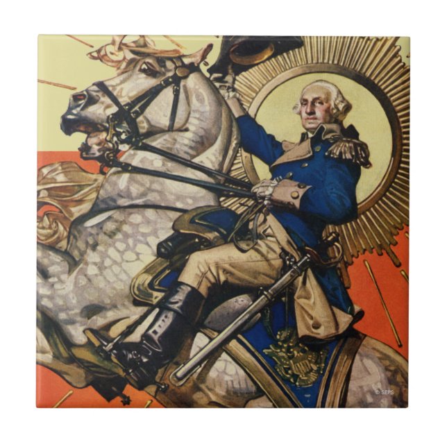 Azulejo George Washington a caballo (Frente)