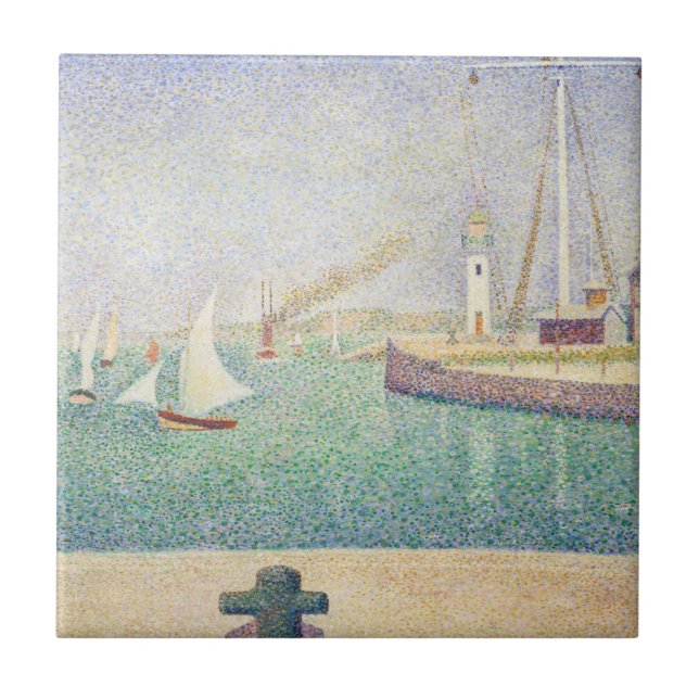 Azulejo Georges Seurat - Entrada del puerto de Honfleur (Frente)