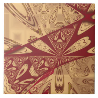 Azulejo Geranium Red Abstract Tile