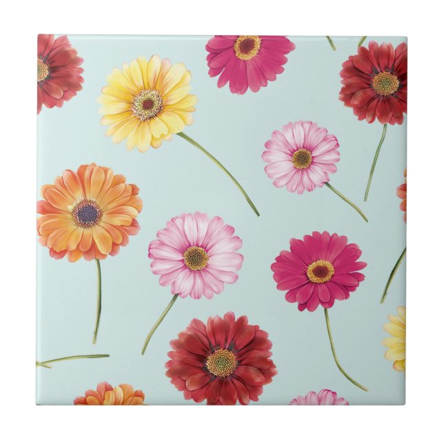 Azulejo Gerbera,pink,red,orange,yellow  (Frente)