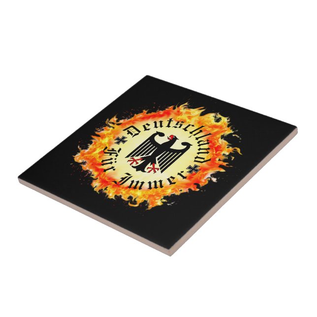 Azulejo German/Deutschland Forever/eagle/iron cross/fire (Lado)