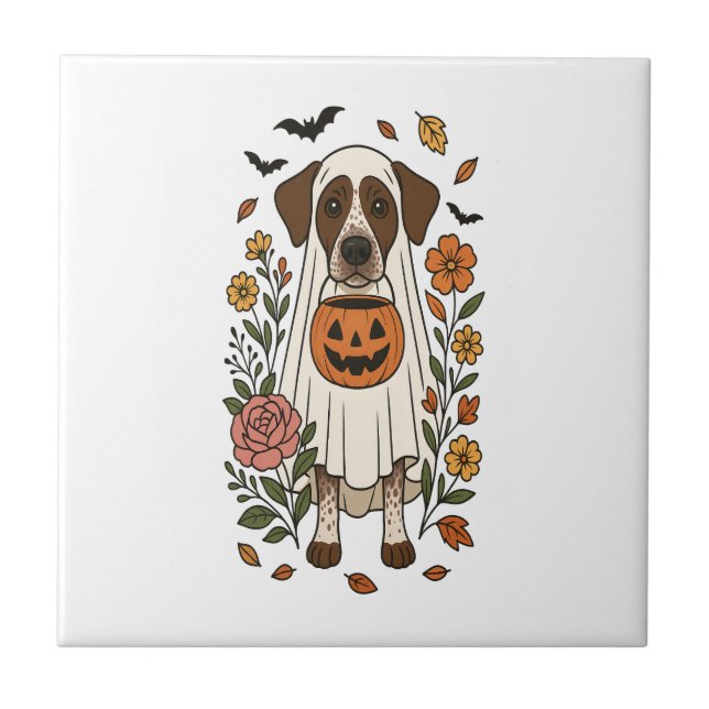 Azulejo German Shorthaired Pointer de Halloween (Frente)