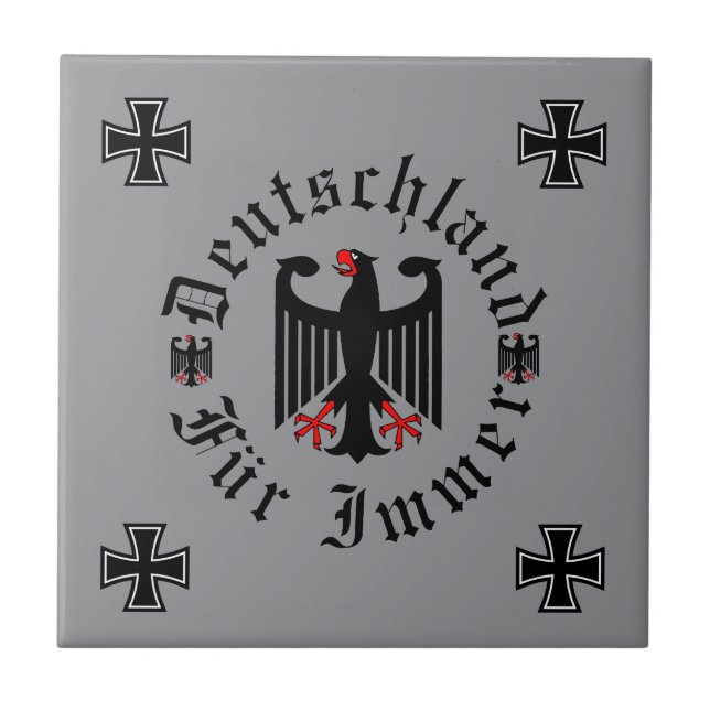 Azulejo Germany/Deutschland Forever/black eagle/iron cross (Frente)