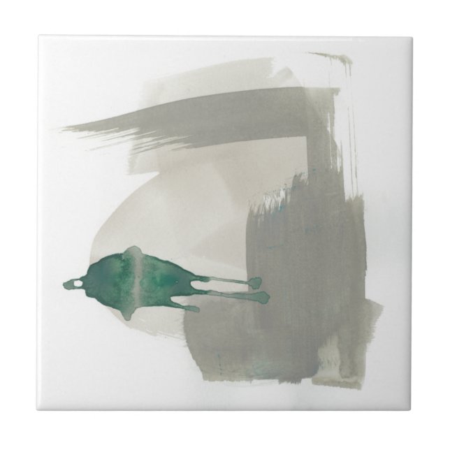 Azulejo Gestos de tierra - Gris y verde (Frente)