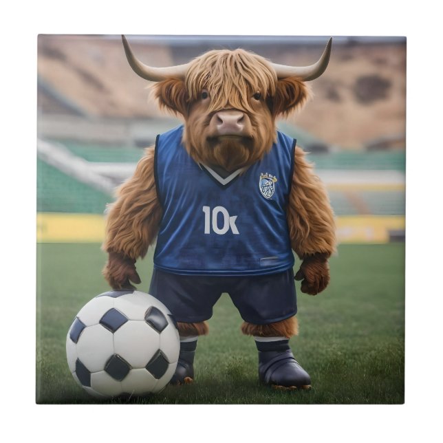 Azulejo "Getter de gol: Vaca de Highland vestida para el f (Frente)