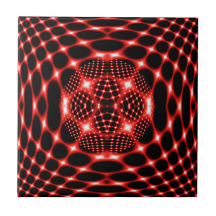 Azulejo Gglob rojo neón fractal