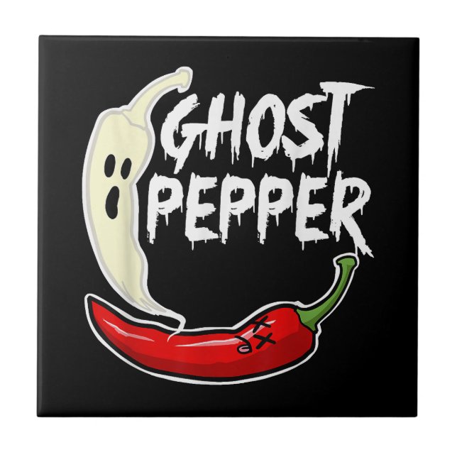 Azulejo Ghost Pepper Funny Spicny Hot Halloween Ghost Pepp (Frente)