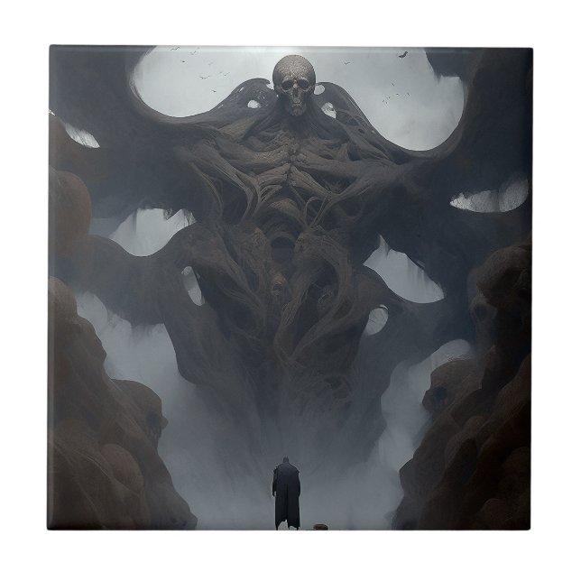 Azulejo Giant Demon Creature Oscuro Horror (Frente)
