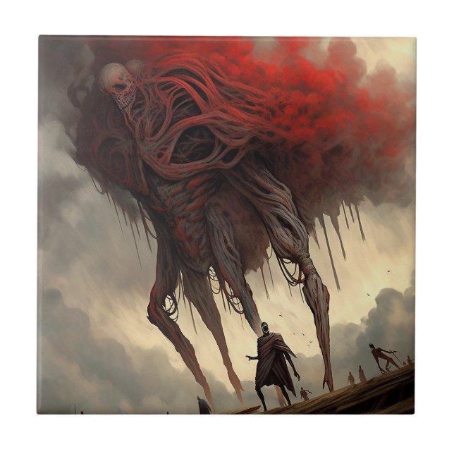 Azulejo Gigante Alien Walking Ciencia Ficción Arte de Horr (Frente)