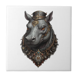 Azulejo "Gigante Impulsado por Engranajes: La Hipopótamo S