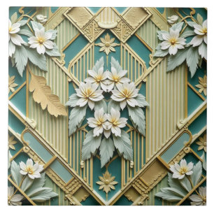 Azulejo Gilded Trellis