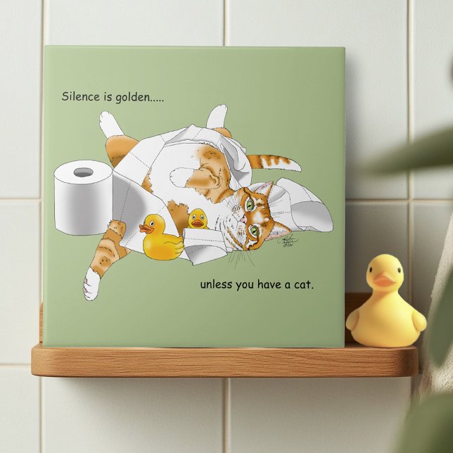 Azulejo Ginger Naranja Cat Funny Toilet Paper (Subido por el creador)