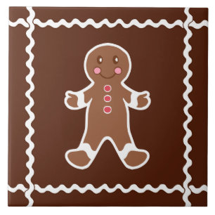Azulejo Gingerbread Man Trivet Tile